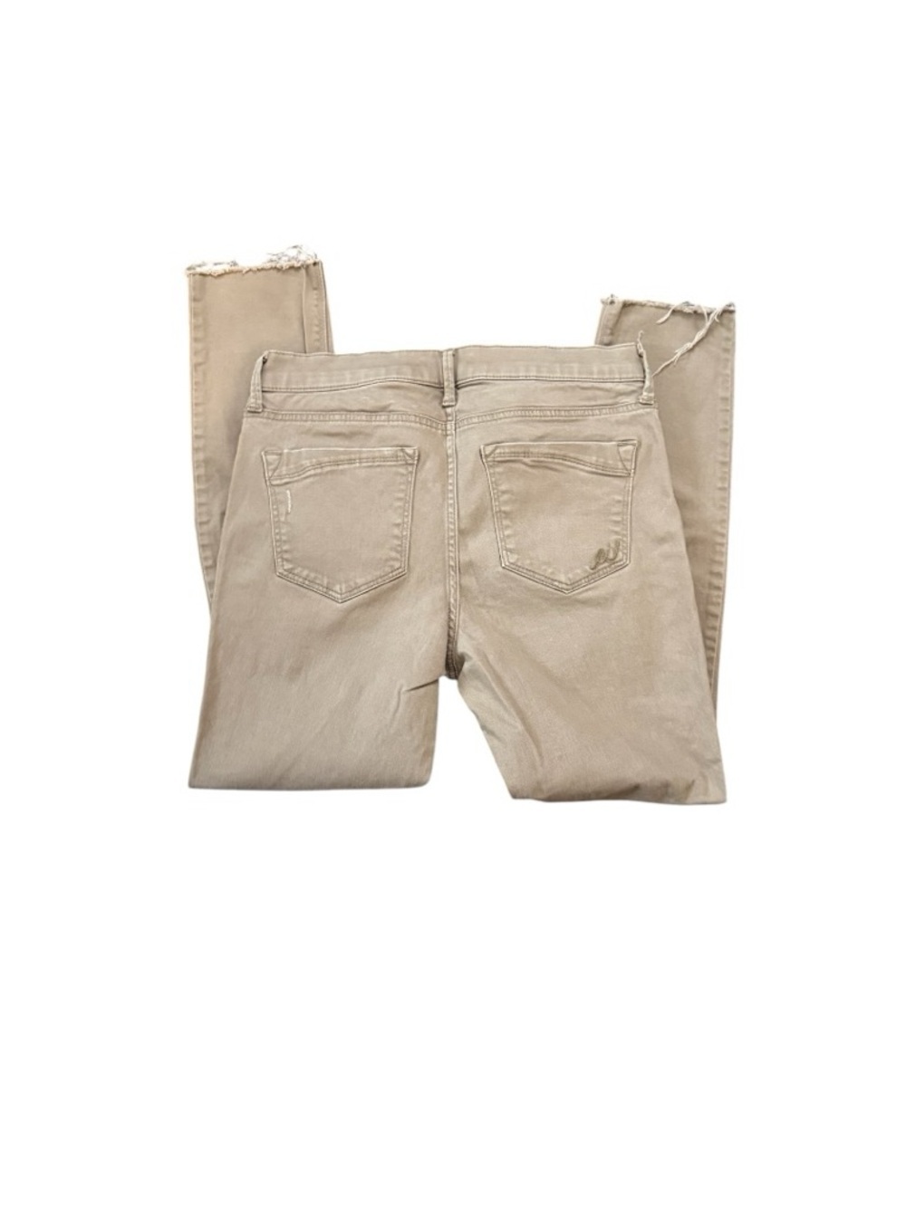 Express Beige Distressed Skinny Jeggings - Picture 3 of 7